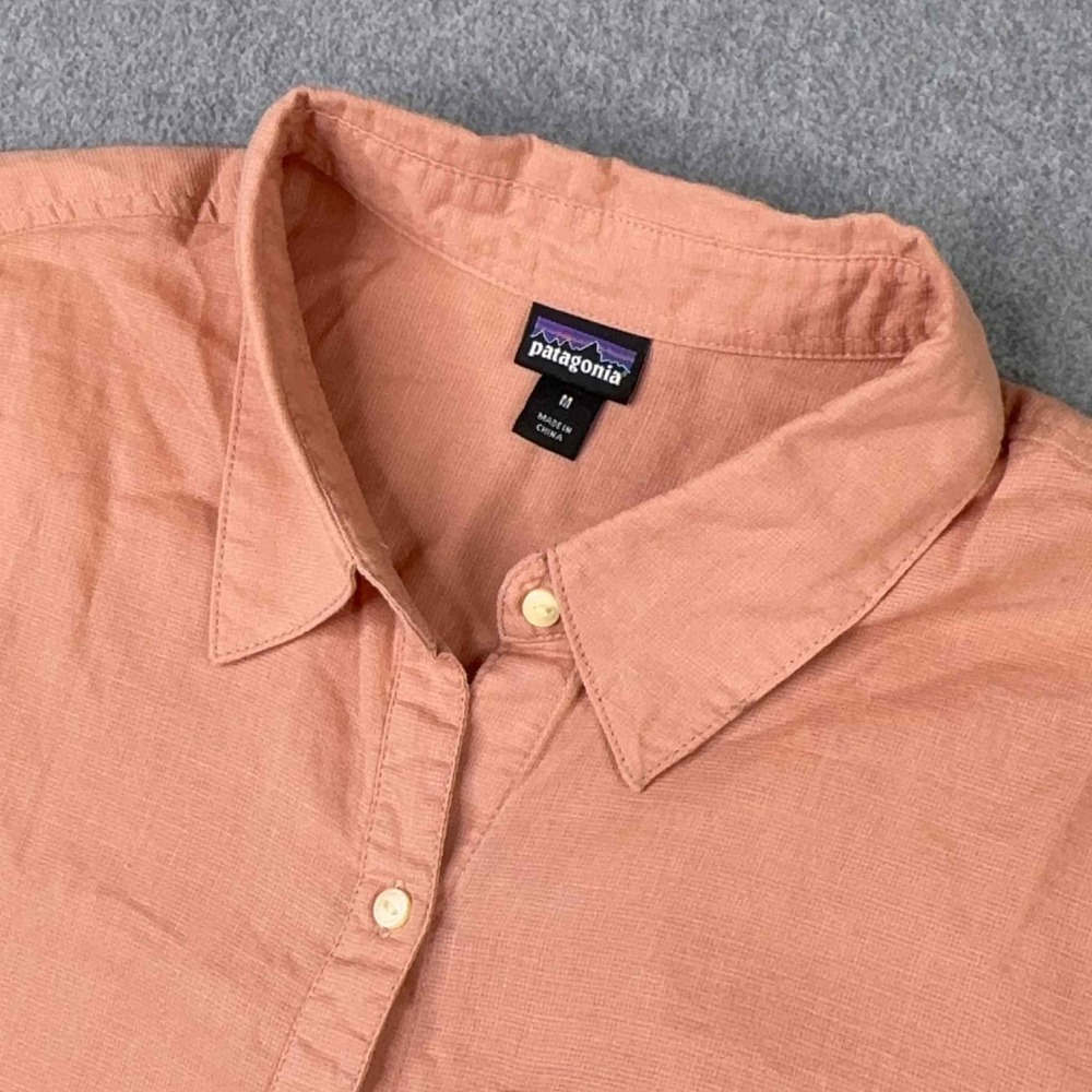 Patagonia Organic Cotton Button Up Shirt One‎ Pocket Women's Sz M Hiking Outdoor